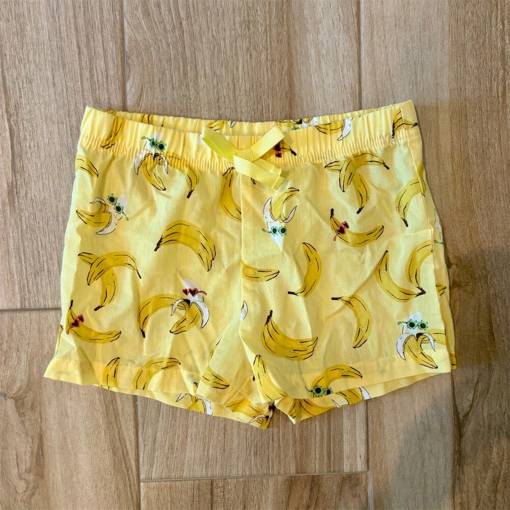 Old Navy Girls Sleep Shorts Size L 10-12 Yellow Banana Print Pajama